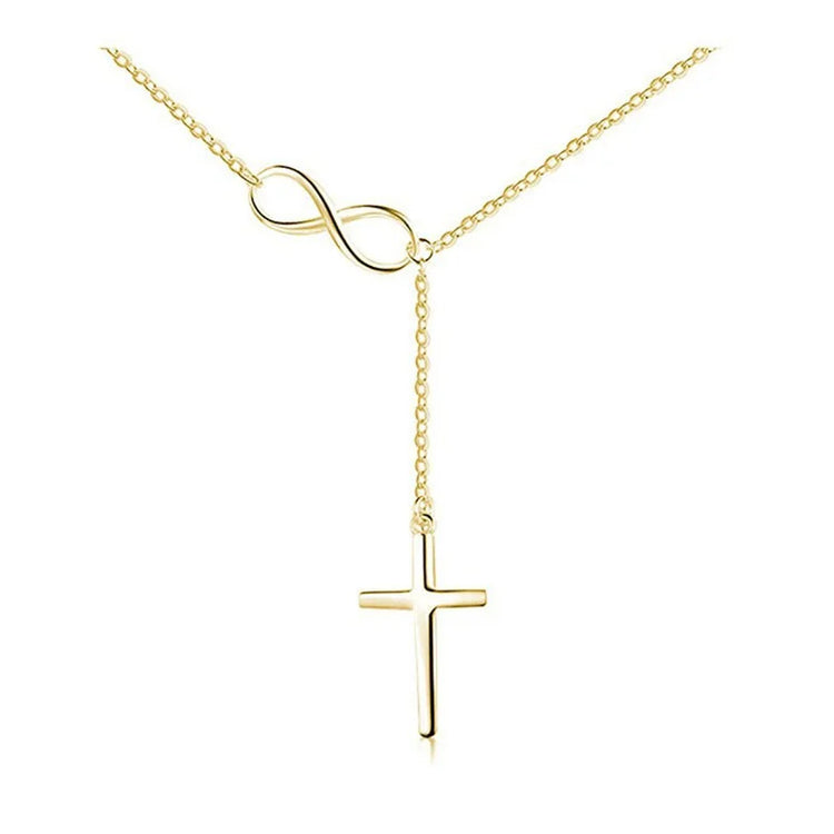 New Fashion Cross Pendant Necklace for Women Toggle Clasp Rectangle Necklaces Paperclip Collarbone Chain Christian Faith Jewelry Espiga Jewelry
