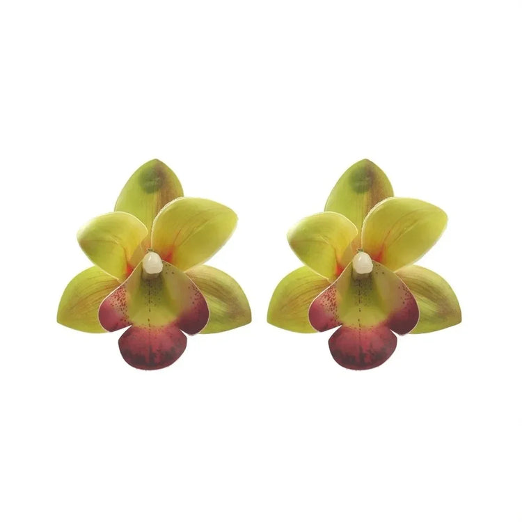 Butterfly Orchid Large Flower Earrings Korean Style Jewelry Accessories Flower Stud Earrings Minority Design Exaggerated Espiga Jewelry