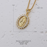 2024 Small Rainbow Virgin Mary Necklaces For Women Gold Plated Guadalupe chain  Necklaces Catholic daily  Jewelry Espiga Jewelry