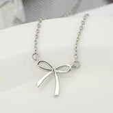 Gold Necklace for Women Bow Necklace Gold Silver Plated Necklace Cute Bow Pendant Choker Chain Necklaces for Women Jewelry Gift Espiga Jewelry