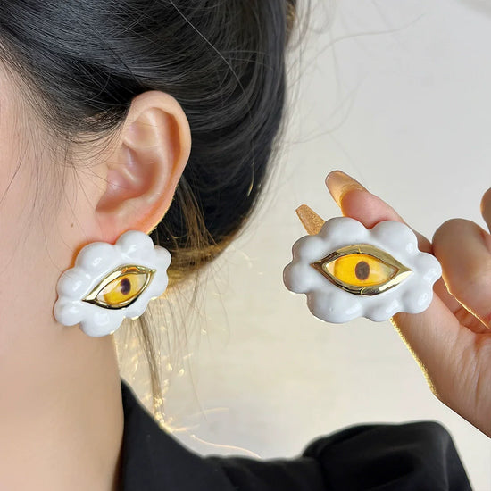 Eye Earrings Colorful Drip Ring Bracelet Personality Exaggerated Accessories Fashion Women&