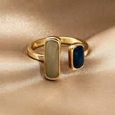 New Adjustable Colorful Drip Glaze Ring Women Fashion Retro Geometric Gold Colour Metal Rings Wedding Jewelry Birthday Gift Espiga Jewelry