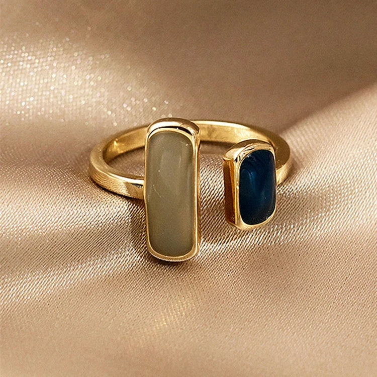 New Adjustable Colorful Drip Glaze Ring Women Fashion Retro Geometric Gold Colour Metal Rings Wedding Jewelry Birthday Gift Espiga Jewelry