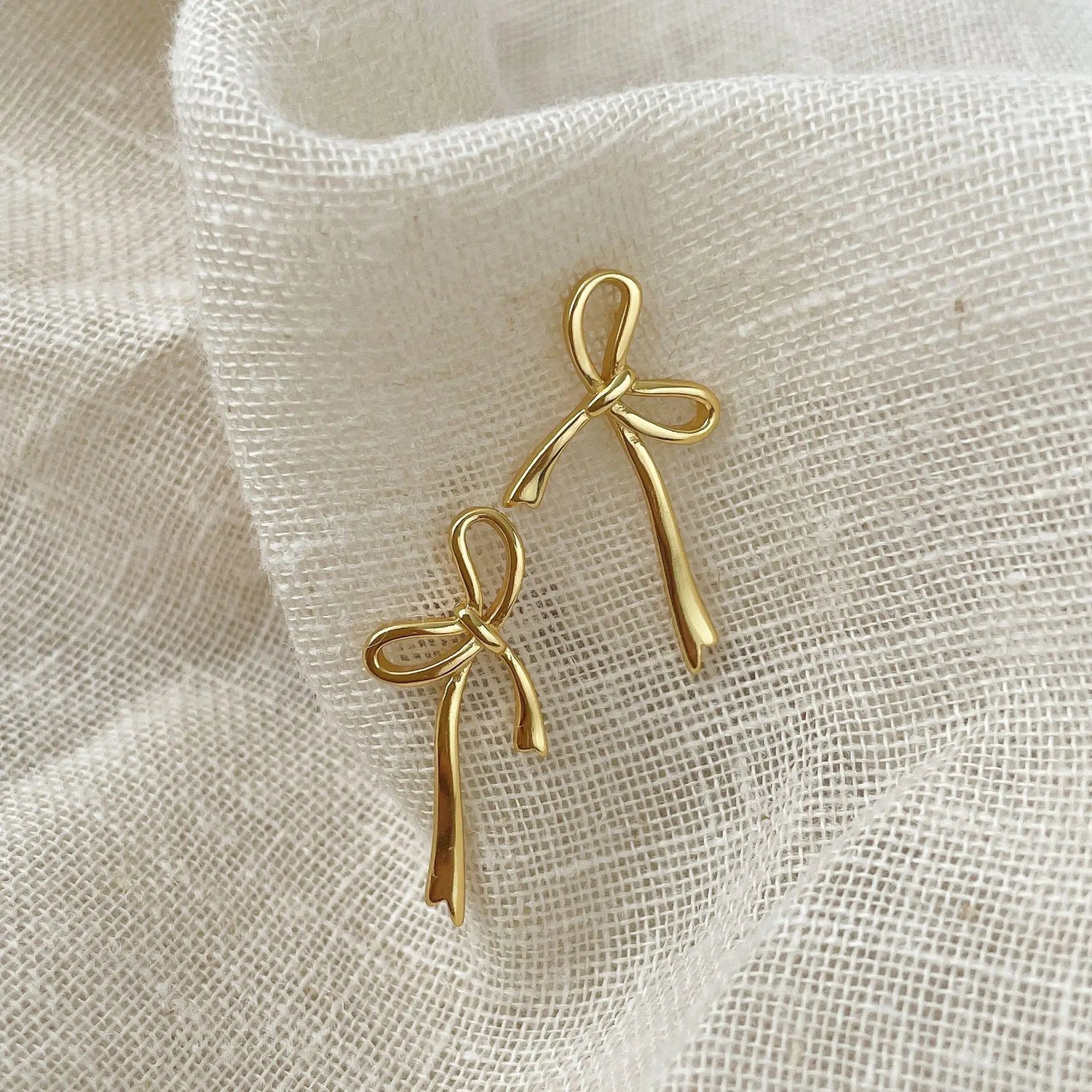 18K Gold Plated Y2K Bow Earrings For Women Stud Nail Fashion Cute Jewelry Piercing Ear Accessories Christmas Gift Aretes Espiga Jewelry