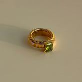 Colorful Zircon Stretch Ring – Green
