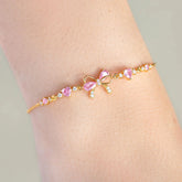 New Fashion Women Girls Trendy Sweetness Lovely Shiny Zircon Bow Bowknot Chain Bracelets Jewelry Female Party Gifts Espiga Jewelry