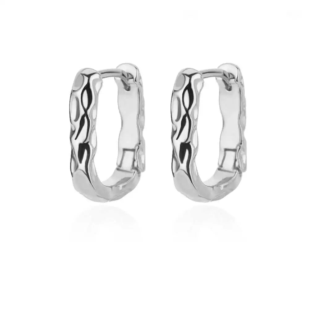 Elegant Round Earrings for Women Girls Luxury Stainless Steel Hoop Earrings Vintage Wedding Engagement Aesthetic Jewerly aretes Espiga Jewelry