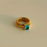 Colorful Zircon Stretch Ring – Blue