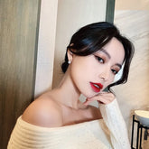 Simple Asymmetric D-shaped Earrings, Internet-famous Versatile Small Zircon Eardrops, Elegant Fashionable Light Luxury Earrings Espiga Jewelry