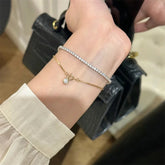 Luxury Stainless Steel Bracelet New High-End Minimalist Zircon Charm Blade Chain Women’s Bracelet Party Jewelry Gift Espiga Jewelry