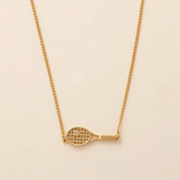 Tennis Racket Necklace Minimalist Alloy Pendant Sporty Chic Choker Adjustable Chain Athleisure Jewelry Gift for Her Espiga Jewelry