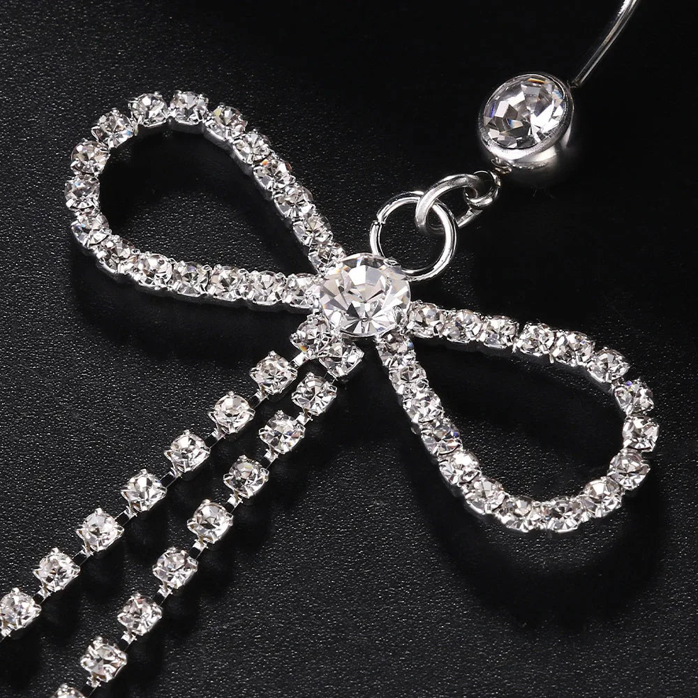 Sexy Bowtie Zircon Chain for Women Crystal Butterfly Waist Bead Belly Chain Belly Belt Summer Beach Body Jewelry Espiga Jewelry