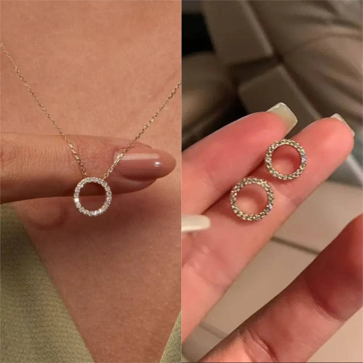 Gold Circle Stud Earrings – Gold Earrings and Necklace Set