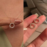 Gold Circle Stud Earrings – Gold Earrings and Necklace Set