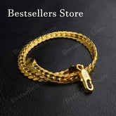 925 Sterling Silver, 18K Gold, 5mm Embossed Bracelet - Fashionable for Men and Women, Charming, Wedding Gifts and Jewelry Espiga Jewelry