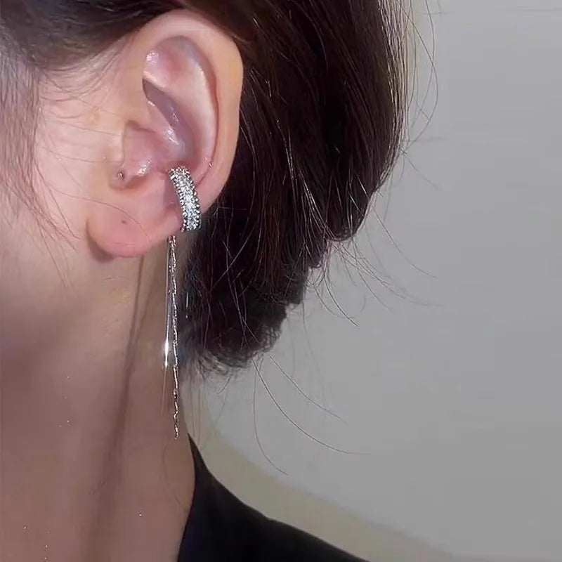 Crystal Tassel Ear Cuff Espiga Jewelry