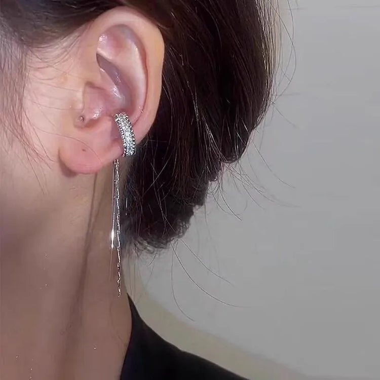 Crystal Tassel Ear Cuff Espiga Jewelry