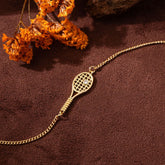 Tennis Racket Necklace Minimalist Alloy Pendant Sporty Chic Choker Adjustable Chain Athleisure Jewelry Gift for Her Espiga Jewelry