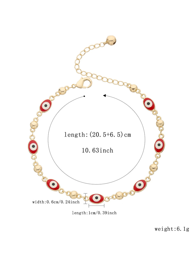 Religious series Jewelry enamel Türkiye evil eye anklet bracelet Women&