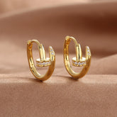 XINYI Plated Zircon Round Circle Hoop Earring for Women Minimalist Trendy Accessories Party Wedding Jewelry gifts Espiga Jewelry