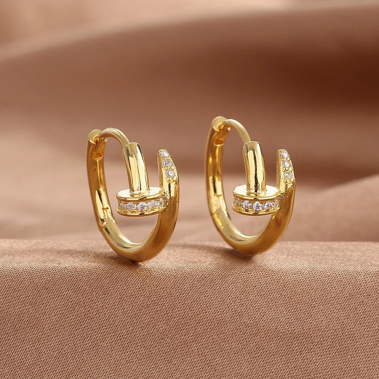 XINYI Plated Zircon Round Circle Hoop Earring for Women Minimalist Trendy Accessories Party Wedding Jewelry gifts Espiga Jewelry