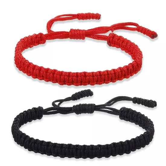 Handmade Braid String Bracelets Red Black Buddhist Tibetan Woven Rope Good Luck Amulet Bracelet for Women Girls Jewelry ﻿Gifts Espiga Jewelry