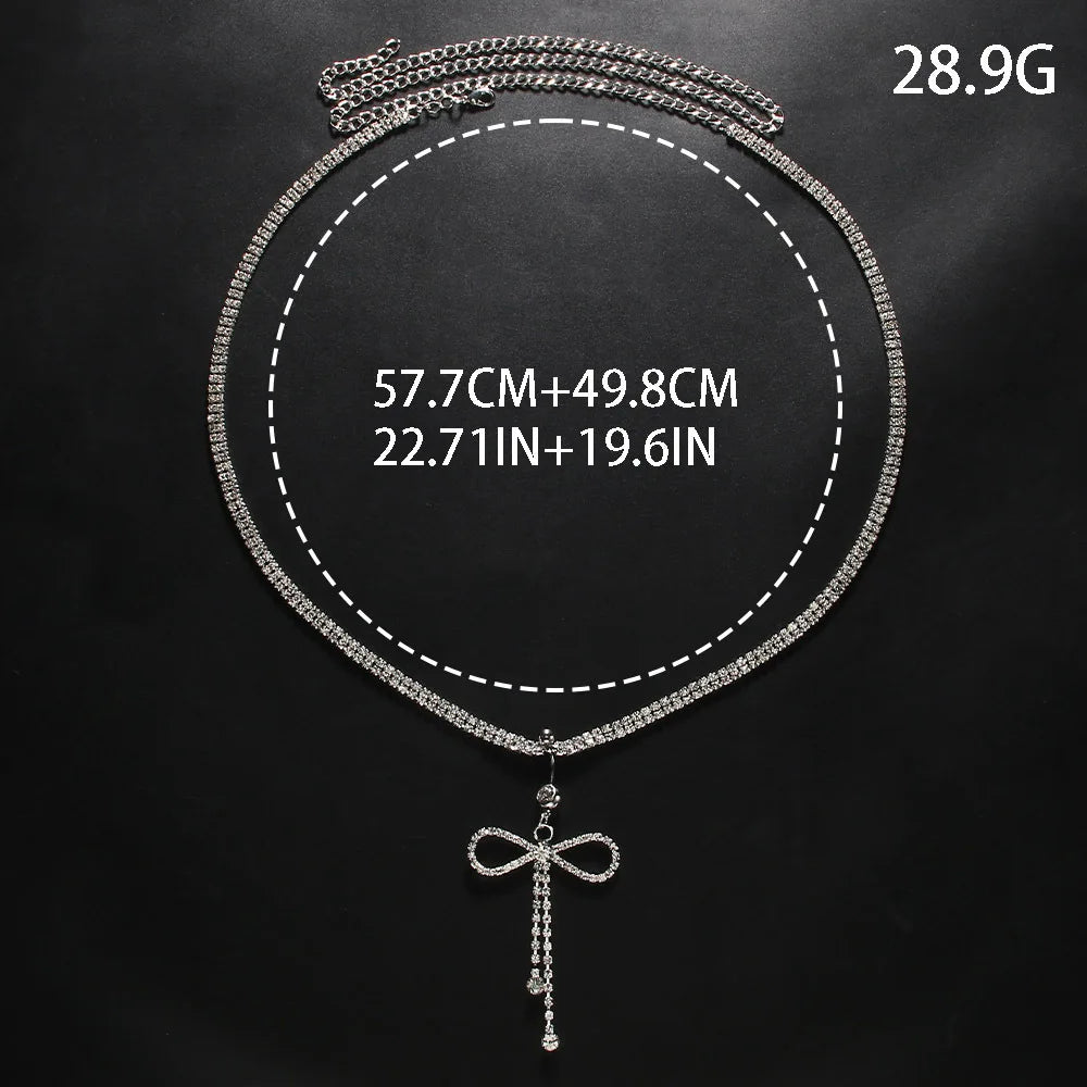 Sexy Bowtie Zircon Chain for Women Crystal Butterfly Waist Bead Belly Chain Belly Belt Summer Beach Body Jewelry Espiga Jewelry