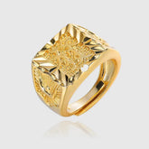 Real 18K Gold Ring for Men Anillos Mujer Rock Gemstone Genuine 18 K Gold Jewelry  Anillos De Hiphop Origin Rings Box Bizuteria Espiga Jewelry