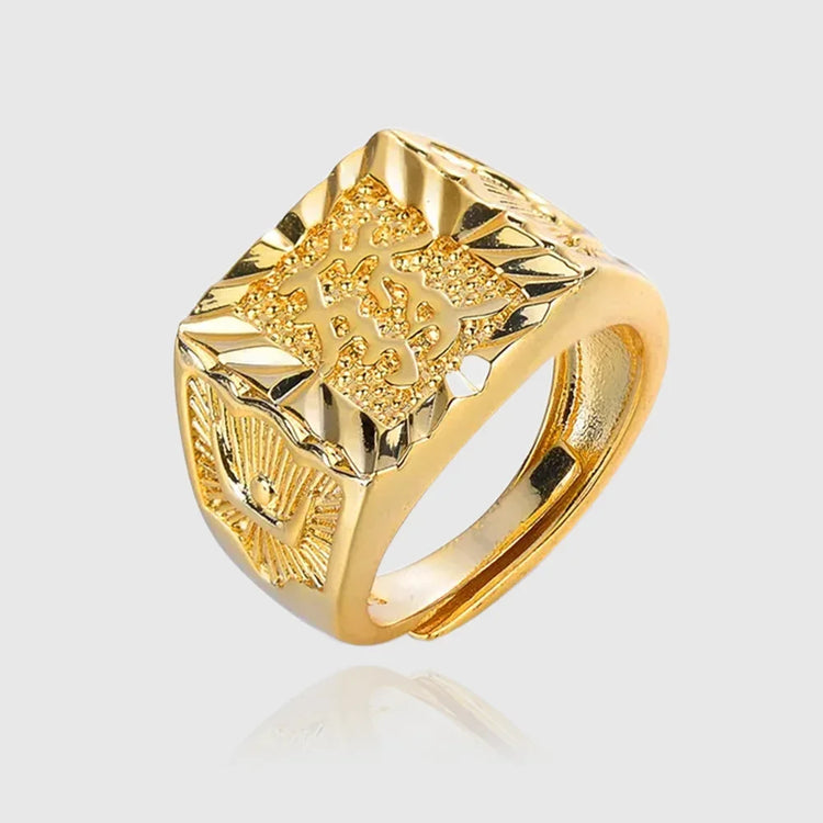 Real 18K Gold Ring for Men Anillos Mujer Rock Gemstone Genuine 18 K Gold Jewelry  Anillos De Hiphop Origin Rings Box Bizuteria Espiga Jewelry