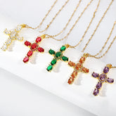 Gorgeous Cross Zircon Necklace Religious Belief Prayer Love Hope Blessing Church Jewelry Good Luck Prayer Religious Accessories Espiga Jewelry