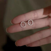 Gold Circle Stud Earrings – Silver Earrings