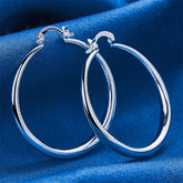 1 pair 925 sterling silver 40mm exquisite round earrings fashion women jewelry gift jewelry accessories charm party Espiga Jewelry