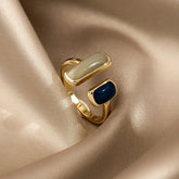 New Adjustable Colorful Drip Glaze Ring Women Fashion Retro Geometric Gold Colour Metal Rings Wedding Jewelry Birthday Gift Espiga Jewelry