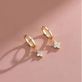 High Quality Crystal Four Leaf Flower Bracelet for Women Clasic Trendy Gold Color Stainless Steel Zircon Bangle Jewelry Gift Espiga Jewelry
