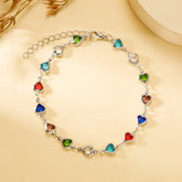 Exquisite Rainbow Zircon Heart Choker Necklace For Women Korean Crystal Gold Color Metal Chain Collar Girls Party Beach Jewelry Espiga Jewelry
