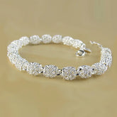 925 Sterling Silver Bracelet Zirconia Geometric Chain Linked For Women Charm Bangle Fashion Lucky Jewelry Gift Christmas Espiga Jewelry
