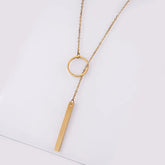 2025 New Fashion Necklace Design Ladies Fashion Simple Simple Metal Round Necklace Wholesale Sales Espiga Jewelry