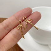 18K Gold Plated Y2K Bow Earrings For Women Stud Nail Fashion Cute Jewelry Piercing Ear Accessories Christmas Gift Aretes Espiga Jewelry