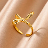 Bowknot Rings for Women Girls Open Waterproof Premium Stainless Steel Ring 2024 Trend Couple Wedding Jewelry freeshiping items Espiga Jewelry
