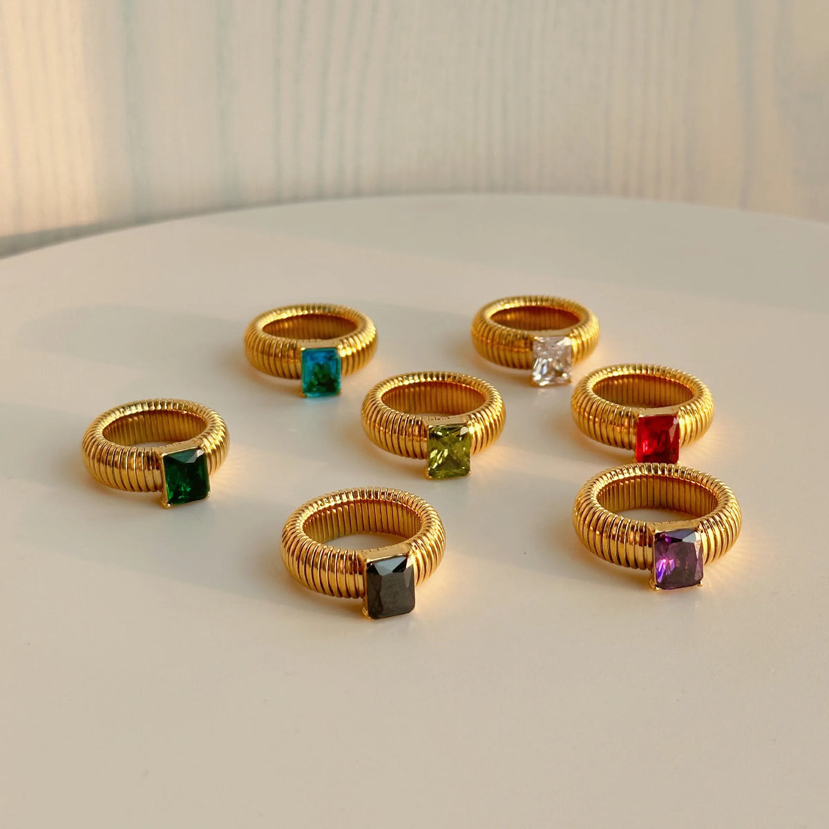 Colorful Zircon Stretch Ring – view 5