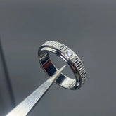 18K gold-plated rotatable single diamond ring for couples Espiga Jewelry