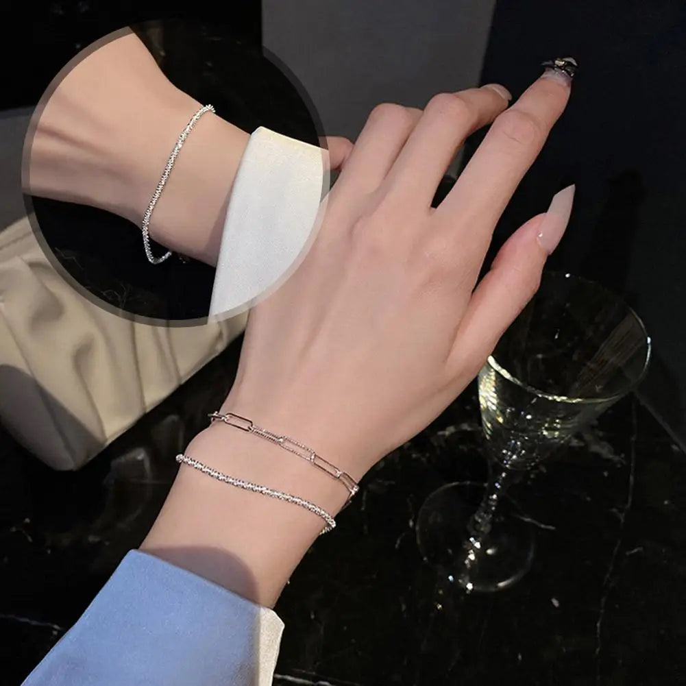 Chain Bracelet Delicate Trendy Fancy Hand Ornament Exquisite Chain Bracelet With Captivating Shine Dazzling Hand Ornament Unique Espiga Jewelry