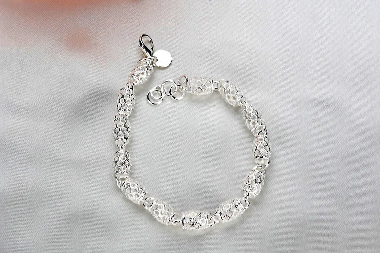 925 Sterling Silver Bracelet Zirconia Geometric Chain Linked For Women Charm Bangle Fashion Lucky Jewelry Gift Christmas Espiga Jewelry
