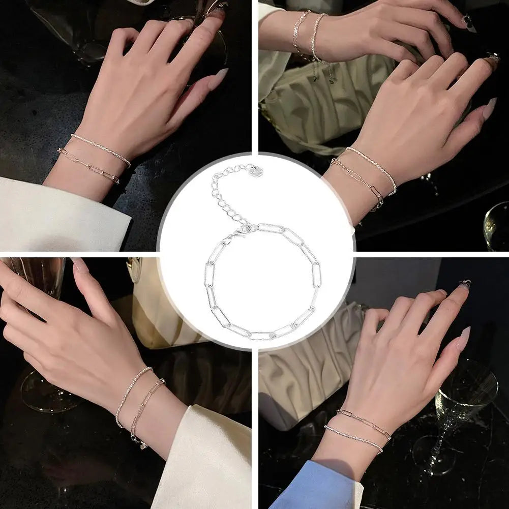 Chain Bracelet Delicate Trendy Fancy Hand Ornament Exquisite Chain Bracelet With Captivating Shine Dazzling Hand Ornament Unique Espiga Jewelry