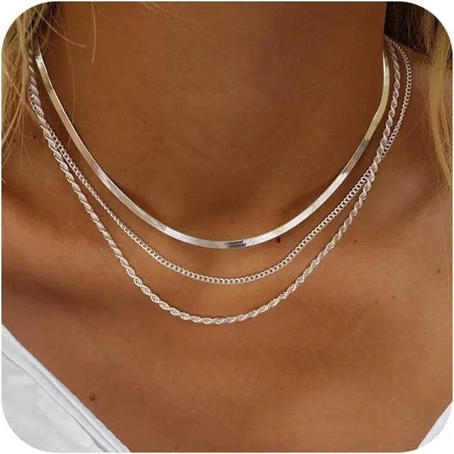 Necklace for Women Gold Necklace Silver Plated Necklace Gold Plated SnakeGold Chain Choker Necklaces Gold Jewelry Gift for Women Espiga Jewelry