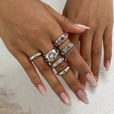 Gold Ring Set For Woman Fashion Rhinestone Alloy Ring Adjustable Wide Ring Irregular Aesthetic Jewelry Gift For Special Occasion Espiga Jewelry