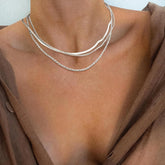 Necklace for Women Gold Necklace Silver Plated Necklace Gold Plated SnakeGold Chain Choker Necklaces Gold Jewelry Gift for Women Espiga Jewelry
