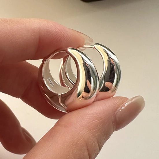 925 Sterling Silver Earrings For Women Trendy Simple Circle Handmade Earring Jewelry Prevent Allergy Party Accessories Espiga Jewelry