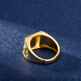 Real 18K Gold Ring for Men Anillos Mujer Rock Gemstone Genuine 18 K Gold Jewelry  Anillos De Hiphop Origin Rings Box Bizuteria Espiga Jewelry