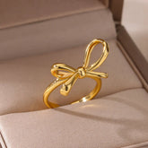 Bowknot Rings for Women Girls Open Waterproof Premium Stainless Steel Ring 2024 Trend Couple Wedding Jewelry freeshiping items Espiga Jewelry